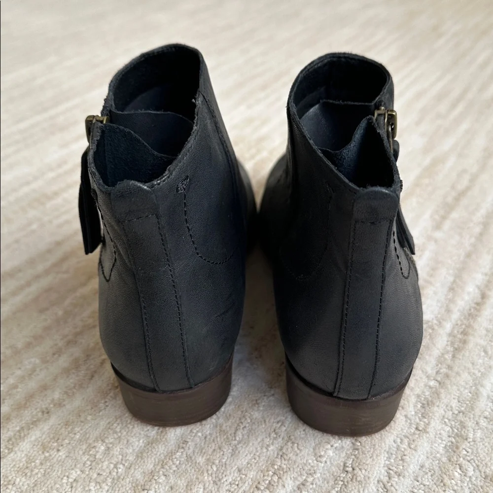 EUC Lucky Brand Blandre Ankle Boots Booties Leather Black Size 8.5